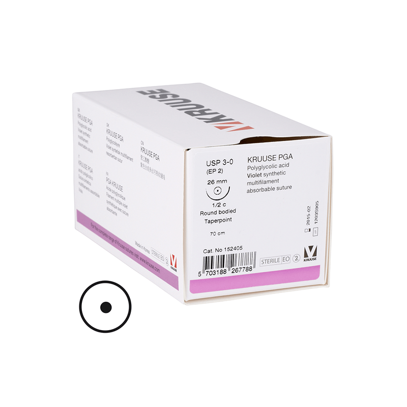 Sutura Pga Kruuse Usp 3-0 70Cm (Agulha 26Mm 1/2 Circular)